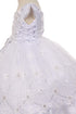 Rain Kids Little Girls White Guardian Angel Organza Cape Baptism Dress 2-4 - SophiasStyle.com